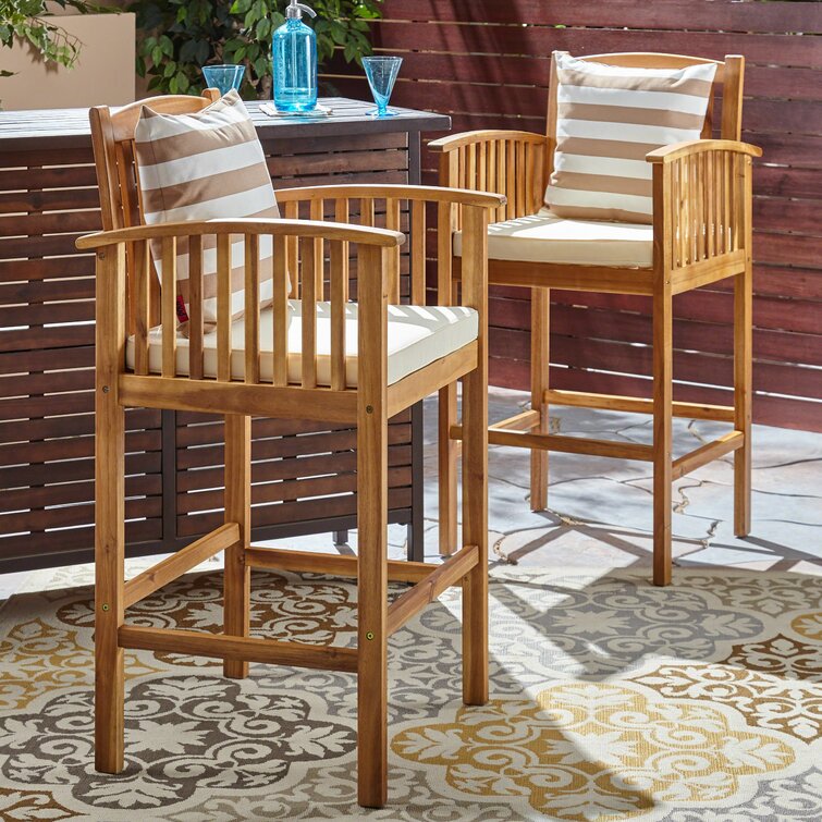 Acacia wood discount outdoor bar stools